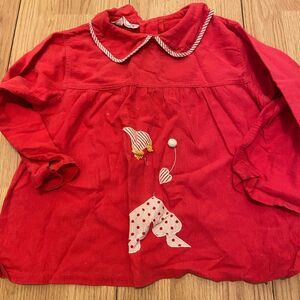 Vintage baby girl embroidered clown top 2t f02